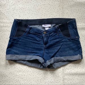Isabel Maternity side panels denim shorts